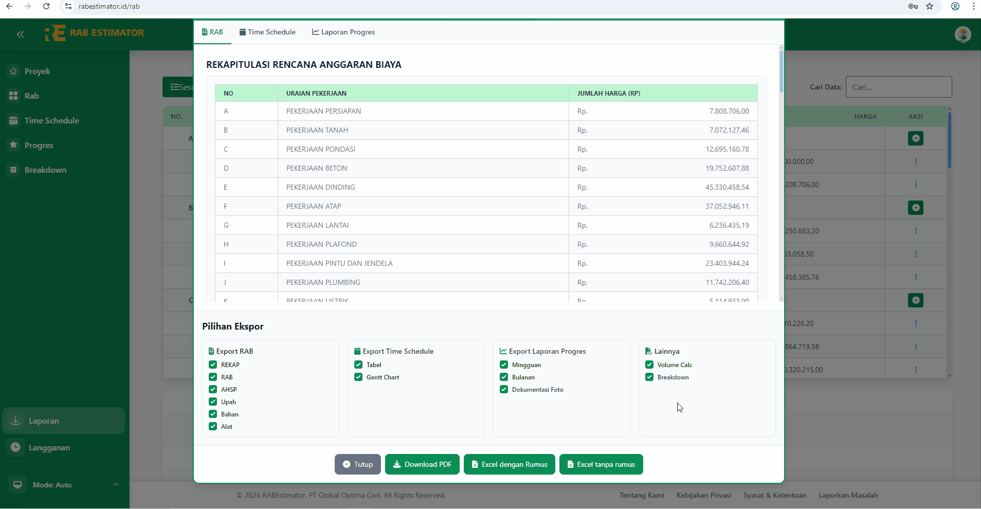 Contoh file PDF yang dihasilkan