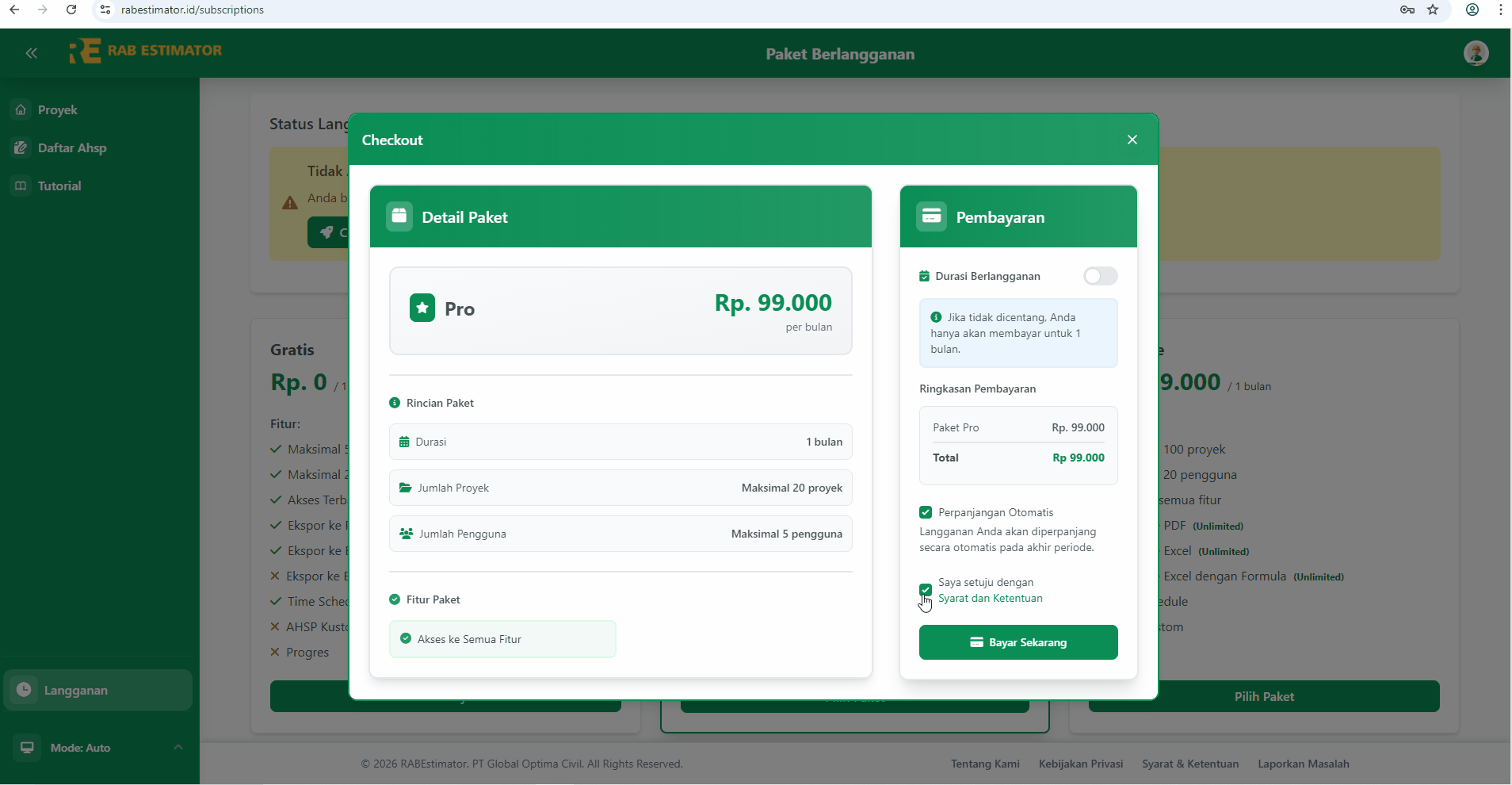 Pilihan metode pembayaran